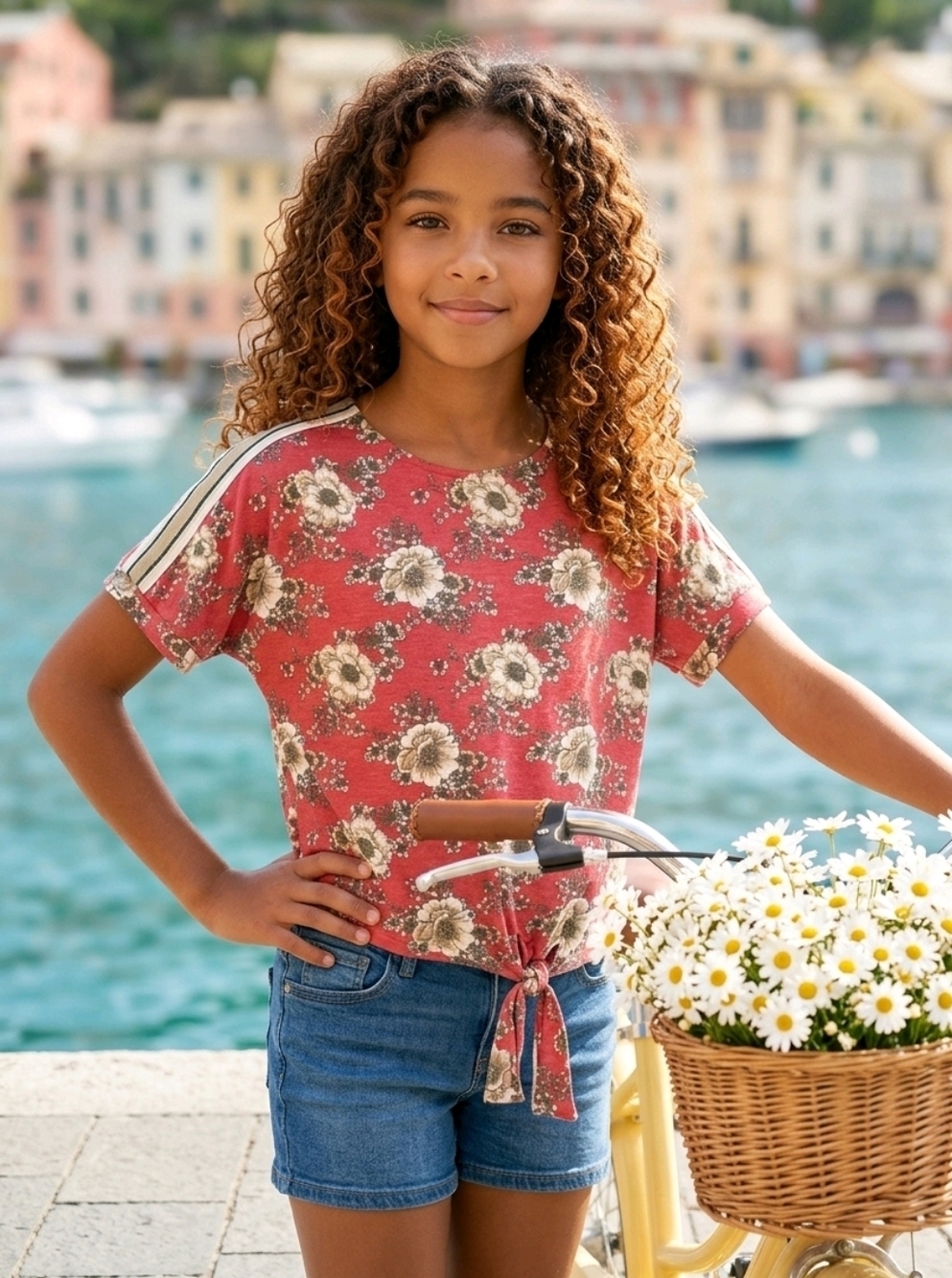NWT Speechless Kid's Red Floral Blouse ~sz L